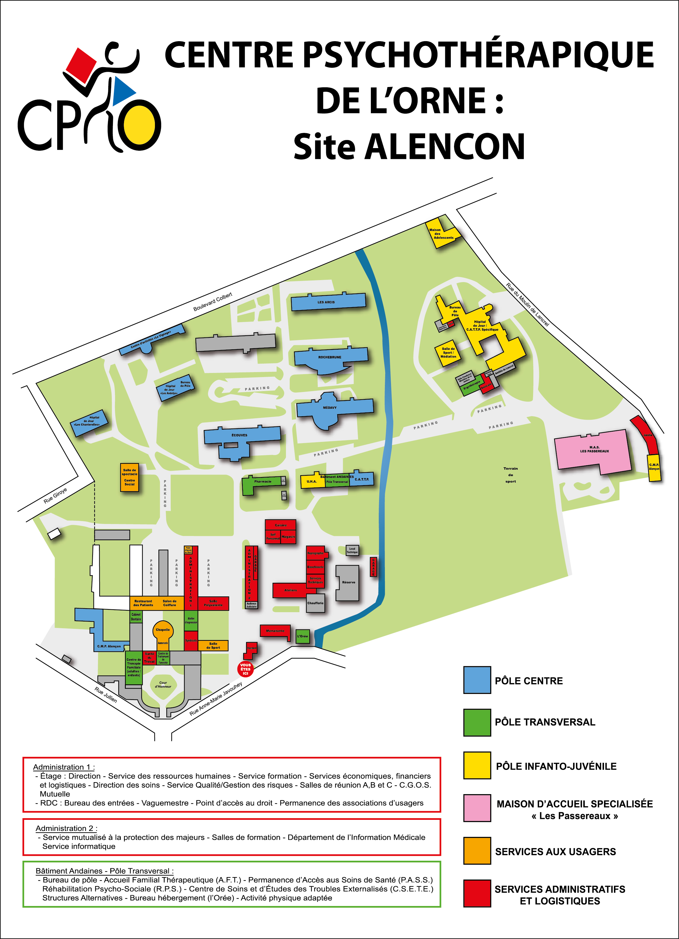 Plan du CPO &agrave; Alen&ccedil;on